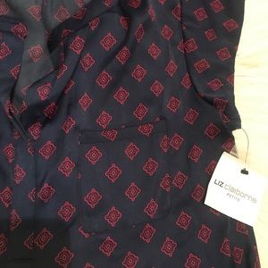 Paisley blue and magenta top